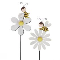 Vårpynt blomsterplugg bie dekorasjon 11×7,5cm 6stk