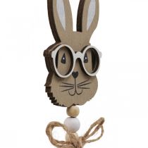 Blomsterplugg kanin med briller dekorativ plugg tre 4×7,5cm 12stk