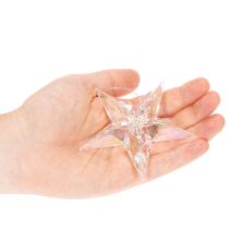 gjenstander Dekorative stjernepynt, iriserende klar akryl, juletrepynt, 9 cm, 6 stk.