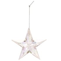 gjenstander Dekorative stjernepynt, iriserende klar akryl, juletrepynt, 9 cm, 6 stk.