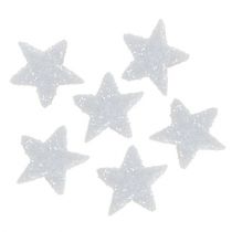 Stjerneglitter 1,5 cm for sprinkling av hvite 144 stk