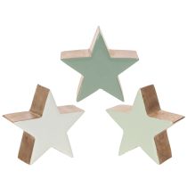 gjenstander Dekorativ stjernefigur, borddekorasjon, 10 cm, 3 deler