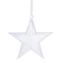 gjenstander Stjerne til oppheng av plast klar juletrepynt 12cm 6stk