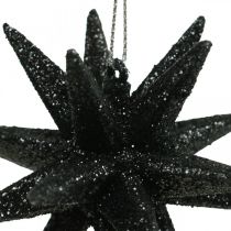 gjenstander Julepyntstjerner til å henge opp sort Ø7,5cm 8stk
