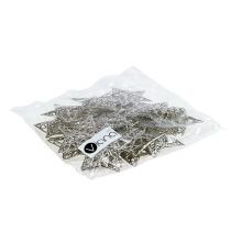 gjenstander Stjerne laget av metall sølv 6cm 20 stk