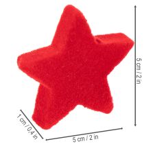 gjenstander Liten dekorativ stjerne, flokket sprededekorasjon, 5 cm, 40 stk.