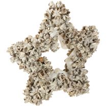 gjenstander Stjerne til å henge opp juledekorasjon hvit, glitter Ø15cm