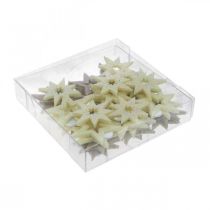 gjenstander Dekorative stjerner for håndverk gul, brun skumgummi 4cm 36 stk