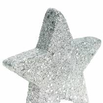 gjenstander Spredte stjerner med glitter Ø6,5cm sølv 36stk