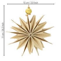 gjenstander Papirstjerner med jutehylse til festlig dekorasjon