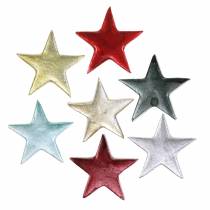 gjenstander Deco stjerner forskjellige farger matt 4cm 12stk