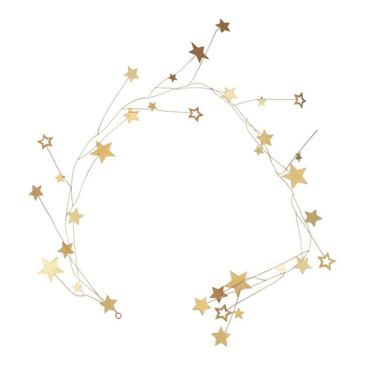 gjenstander Stjernepynt dekorasjonshenger julemetall gull 85cm