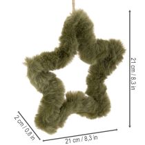 gjenstander Anheng med stjernemotiv i fuskepels, plysj, til vinduer og dører, 21 cm, 4 stk.