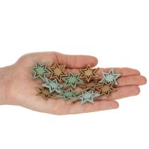 gjenstander Assorterte stjernedekorasjoner i tre til borddekorasjon og hobbyarbeid, 3 cm, 72 deler