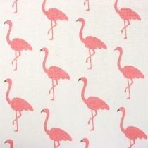 Dekorativt stoff flamingo hvit-rosa 30cm x 3m