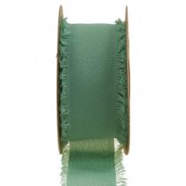 Stoffbånd decobånd med frynser salviegrønn 40mm 15m