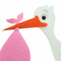 gjenstander Dekorativ stork for å henge rosa 45,5 cm x 39 cm x 2 cm