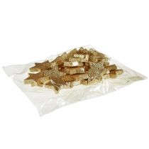 gjenstander Scatter stars lys gull glimmer 4-5cm 40stk