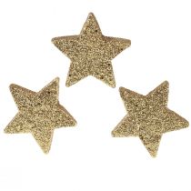gjenstander Scatter stars lys gull glimmer 4-5cm 40stk
