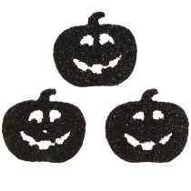 gjenstander Strødekor Halloween-gresskardekor 4cm sort, glitter 72 stk