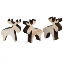 gjenstander Strødekor tre elgdekor naturbrun 2x2,5cm 108 stk