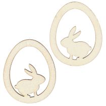 gjenstander Påskepynt for håndverk, kaninegg, naturlig tre, 4 cm, 72 stk