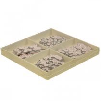 gjenstander Spre dekorasjon tre, spre stykker våren påske rosa 2–4cm 64p