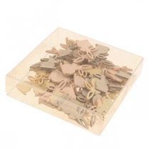 gjenstander Trestrødekorasjoner, påskestrødeler, påskehare, gule toner 4 cm, 72 stykker