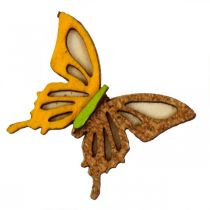 gjenstander Spred dekorasjon sommerfugler tre grønn/gul/oransje 3×4cm 24p