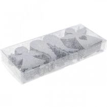 gjenstander Strødekorasjon juleengledekorasjon sølvglitter H8cm 24 stk