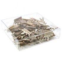 gjenstander Strø dekorasjon krone juletre glitter B4cm 72 stk