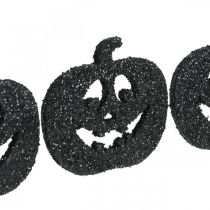 gjenstander Scatter dekorasjon Halloween gresskar dekorasjon 4cm sort, glitter 72stk