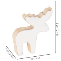 gjenstander Dekorativ figur av treelg, stående, julepynt, 6 cm, 8 deler