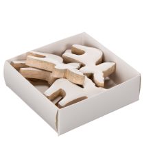 gjenstander Dekorativ figur av treelg, stående, julepynt, 6 cm, 8 deler