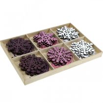 gjenstander Juletrepynt snøfnugganheng tre 8cm 36 stk