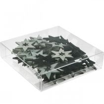 gjenstander Trestjerner Dekorasjon Scatter Pynt Julesvart H4cm 72 stk