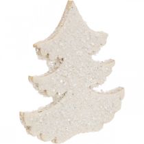 gjenstander Strødekorasjon Julegran hvit glitter 4cm 72p