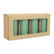 gjenstander Søylelys Grønne smaragdrillede lys 70/130mm 4 stk