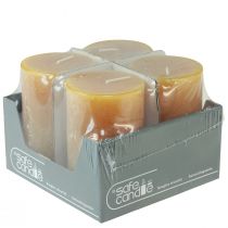 gjenstander Adventslys, gule rustikke, 70/110 mm, 4 stk - ensfargede kuppellys for stemningsfull julepynt