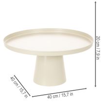 gjenstander Dekorativ rund beige tallerken med 40 cm høy bunn