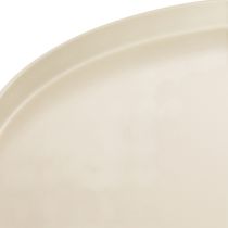 gjenstander Dekorativ rund beige tallerken med 40 cm høy bunn