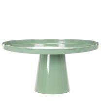 gjenstander Grønt rundt dekorativt metallbord, 40 cm diameter, med høy kant