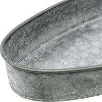 Dekorativ skål med metallfatning skål oval grå L33cm/31cm sett med 2