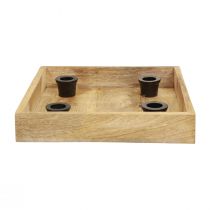 gjenstander Lysbrett trebrett naturlig pinne lysestake 24,5cm
