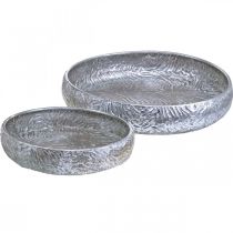 Dekorativ bolle sølv rund antikk utseende metall Ø50 / 38cm sett med 2