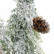 Grantrær med snø, adventspynt, vinterskog L16,5cm H28cm