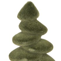 gjenstander Juletreborddekorasjon flokket grangrønn 16,5 cm 4 stk