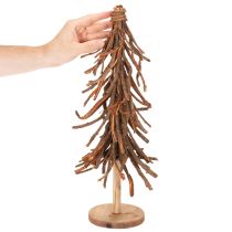 gjenstander Juletre laget av pilegrener på en trebase, 48 cm