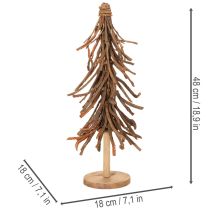 gjenstander Juletre laget av pilegrener på en trebase, 48 cm