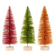 gjenstander Kunstig juletre, dekorativt tre til borddekorasjon, 31 cm, 3 stk.